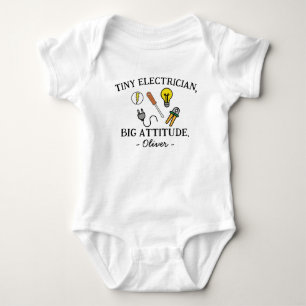 Tiny Electrician Big Attitude Electric Line Wiring Baby Bodysuit