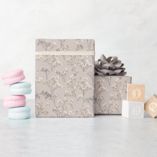 Tiny Elegant Flowers — Light Minimal Luxury Wrapping Paper