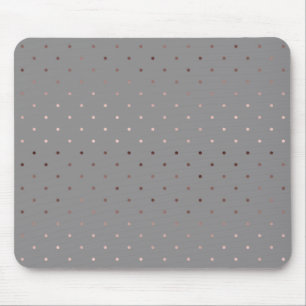 tiny faux rose gold grey polka dots pattern mouse mat