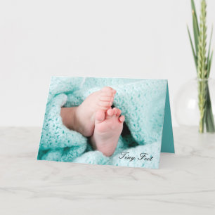 Tiny Feet - Birth in the family new baby greeting Card