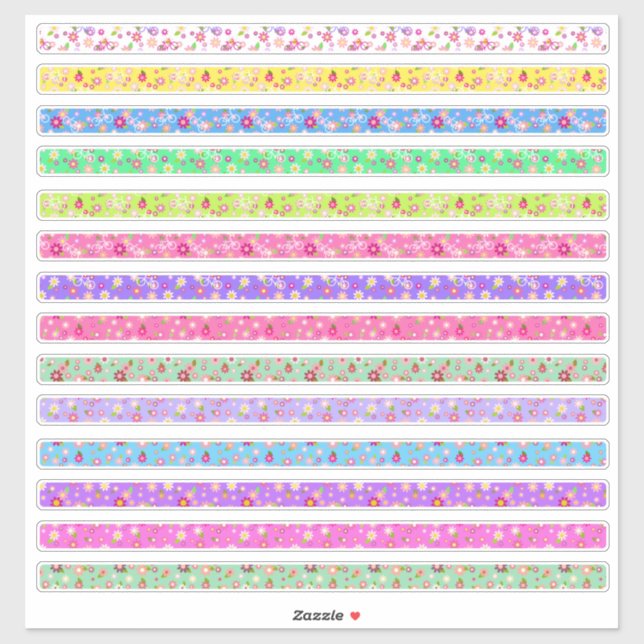 Tiny Floral Borders Colours Assortment (Sheet)