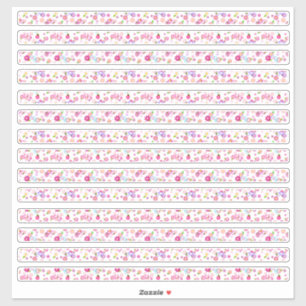 Tiny Floral Borders Pink and White