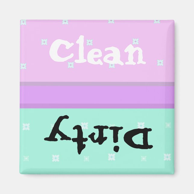 Tiny Floral Clean and Dirty Magnet (Front)