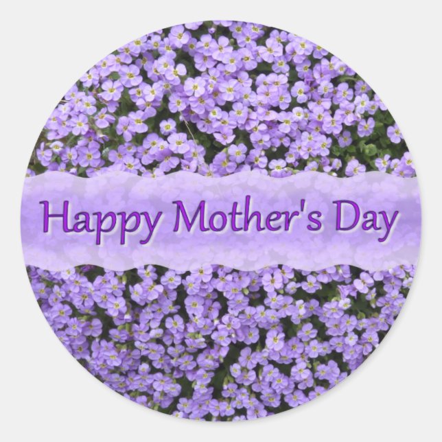 Tiny floral in lilac classic round sticker (Front)