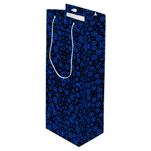 Tiny Flowers Pattern.Blue 01.b Black BG Leggings Wine Gift Bag