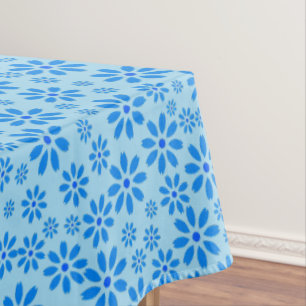 Tiny Flowers Pattern.Blue 02.b LBlue BG Tablecloth