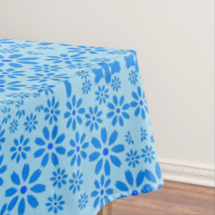Tiny Flowers Pattern.Blue 02.b LBlue BG Tablecloth