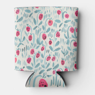 Tiny Flowers: Watercolor Seamless Can Cooler
