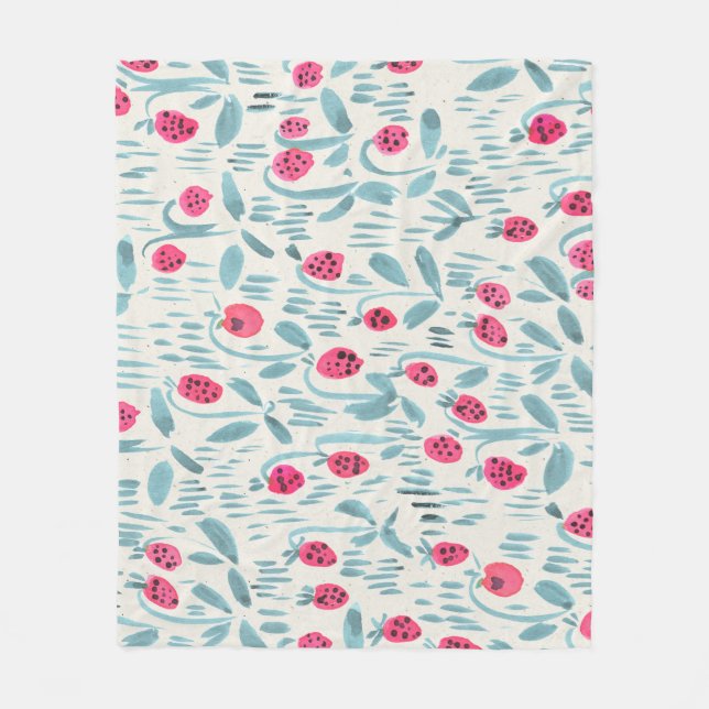 Tiny Flowers: Watercolor Seamless Fleece Blanket (Front)