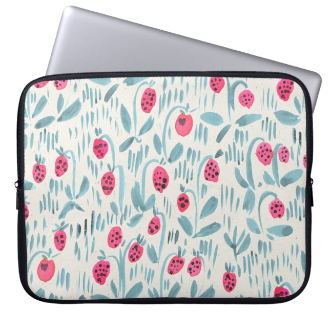 Tiny Flowers: Watercolor Seamless Laptop Sleeve (Front)