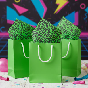 Tiny Fluorescent Green Leopard Print Tissue Paper