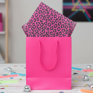 Tiny Fluorescent Pink Leopard Print Tissue Paper