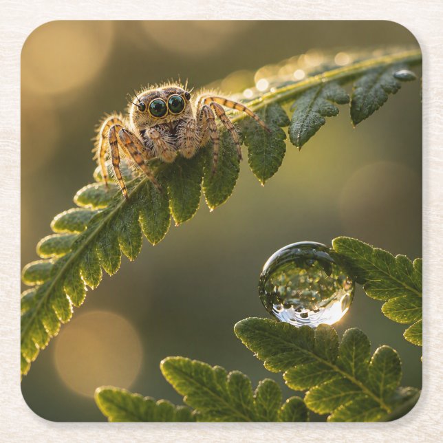 Tiny Forest Guardian Coaster - Jumping Spider (Front)
