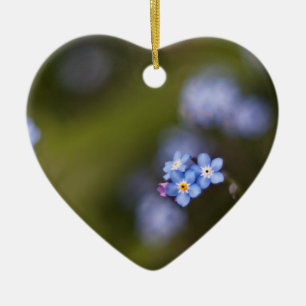 Tiny forget me not flower ceramic tree decoration