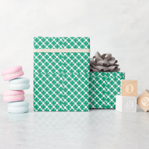 Tiny Four Leaf Clovers glossy wrapping paper