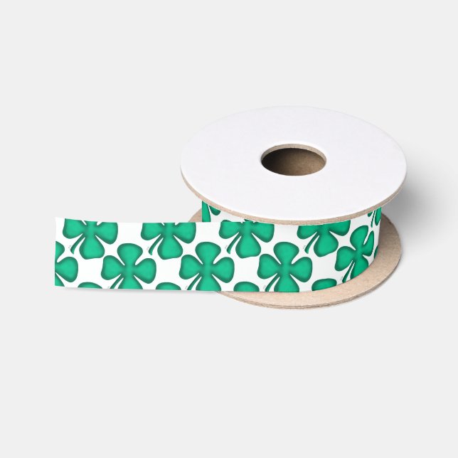 Tiny Four Leaf Clovers ribbon spool Satin Ribbon (Spool)