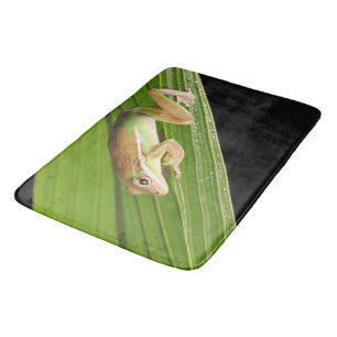 Tiny Frog On A Leaf Shower Curtain Bath Mat
