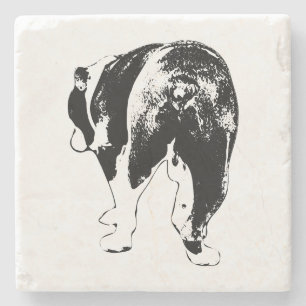 Tiny Gallery Bulldog, Winter Cheer Stone Coaster