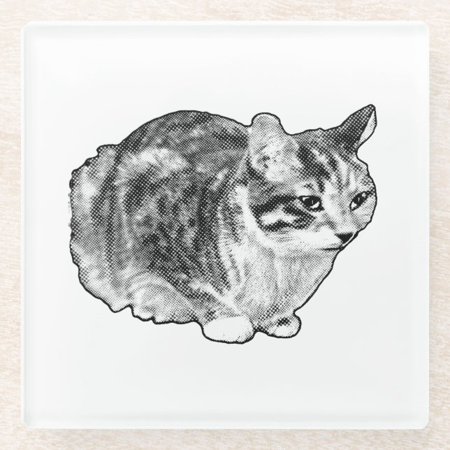 Tiny Gallery: Loaf with Winter Dots Glass Coaster (Front)