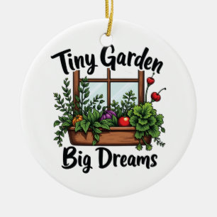 Tiny Garden Big Dreams Plant Gardening Motivation Ceramic Tree Decoration