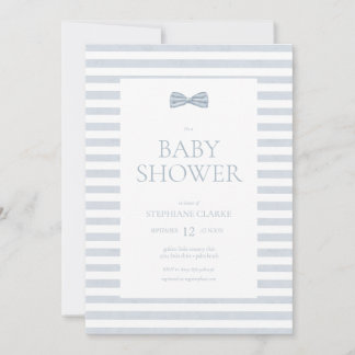 Tiny Gentleman Watercolor Bow Tie Invitation