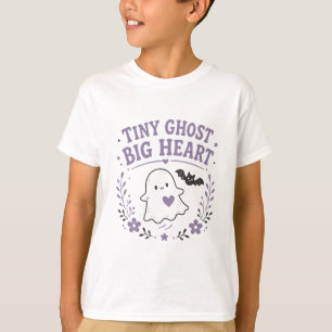 Tiny Ghost Big Heart Design T-Shirt