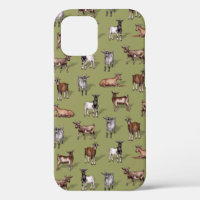 Tiny Goats on Green - Goat Herd Pattern