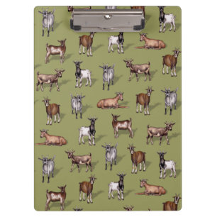 Tiny Goats on Green - Goat Herd Pattern Clipboard