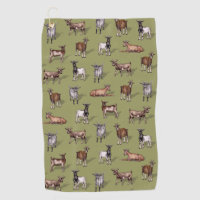 Tiny Goats on Green - Goat Herd Pattern