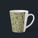Tiny Goats on Green - Goat Herd Pattern Latte Mug<br><div class="desc">This latte mug features a herd of tiny goats in all different colours on a muted green background.</div>