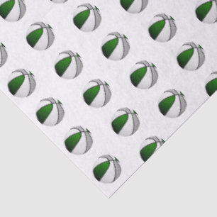 tiny green gray basketballs pattern tissue paper