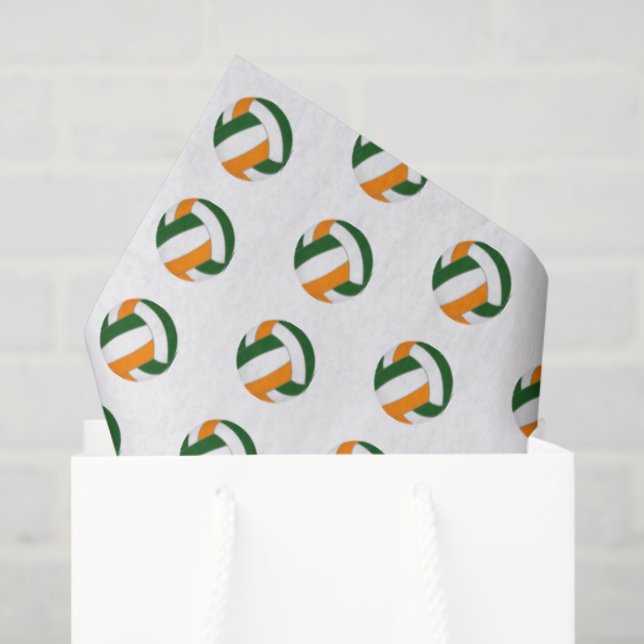 tiny green orange volleyballs pattern tissue paper (Gift Bag)