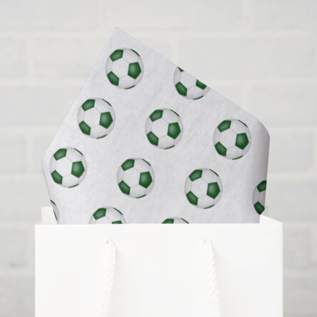 tiny green white soccer balls pattern tissue paper (Gift Bag)