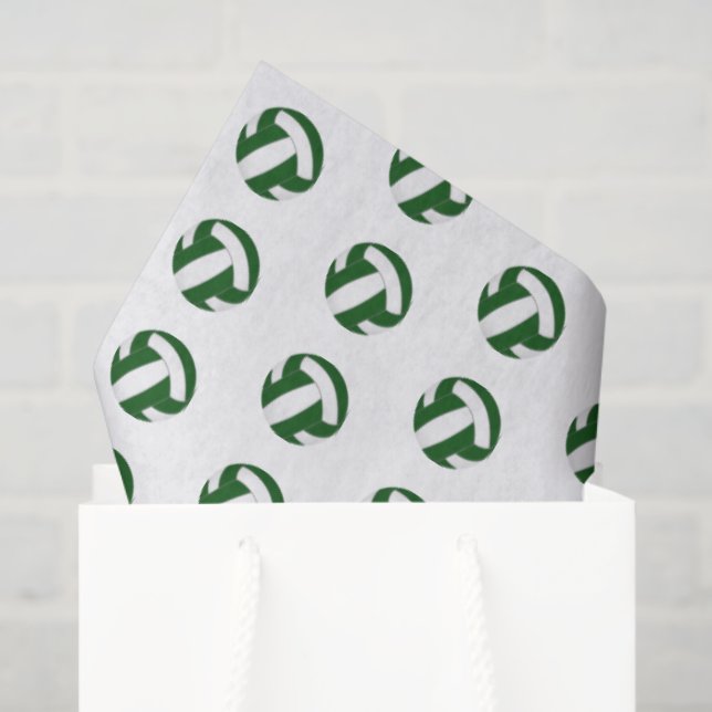 tiny green white volleyballs pattern tissue paper (Gift Bag)