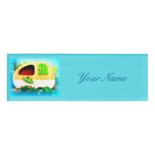 Tiny gypsy caravan casa name tag