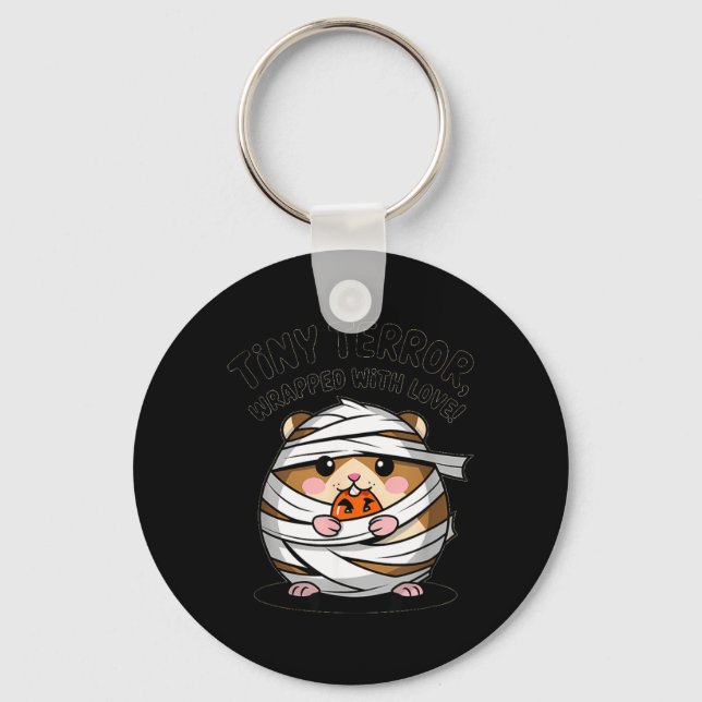 Tiny Hamster Terror Wrapped with much Love Mummy Key Ring (Front)