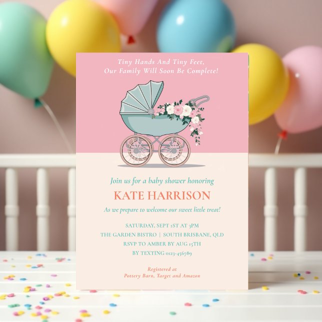 Tiny hands and tiny feet | Baby Shower Invitation (Tiny hands and tiny feet _ Baby Shower Invitation )