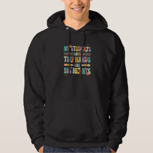 Tiny Hands Big Hearts, Groovy Preschool Kindergart Hoodie