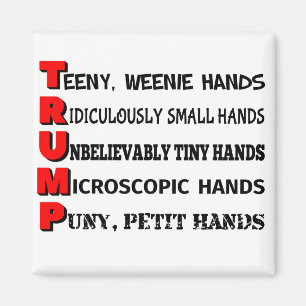 Tiny Hands Trump Refrigerator Magnet