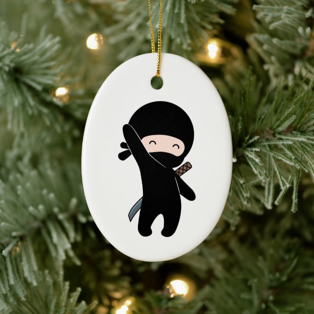 Tiny Happy Ninja Ceramic Tree Decoration (Tree)