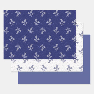 Tiny Harebells - Hungarian Blue-dye Folk Art Wrapping Paper Sheet