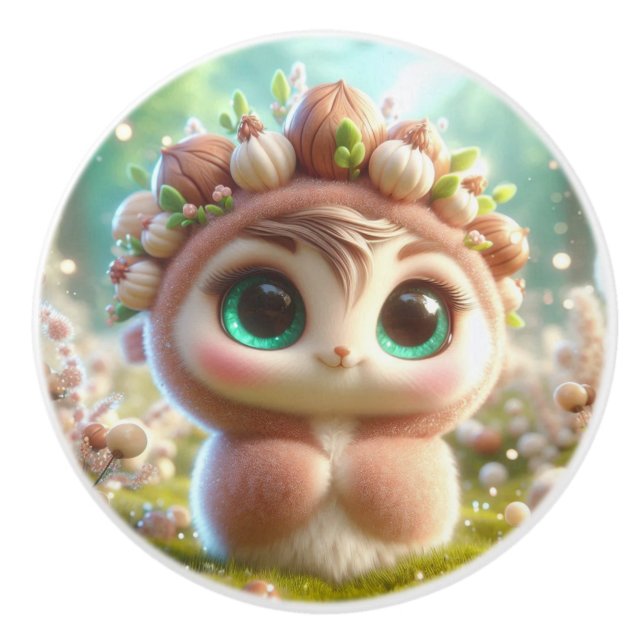 Tiny Hazelnut Ceramic Knob (Front)