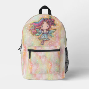 Tiny Heart Fae Cute Whimsical Fairy Art Printed Backpack