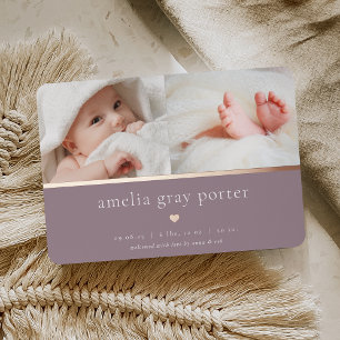 Tiny Heart   Two Photo Foil Birth Announcement