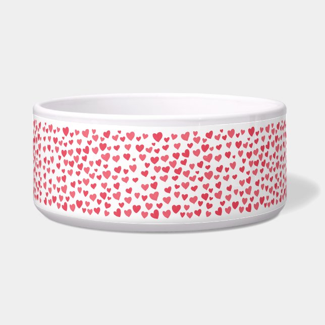 Tiny Hearts Ceramic Pet Bowl (Front)