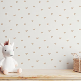 Tiny Hearts Ditsy Minimalist Neutral Girl Nursery Wallpaper
