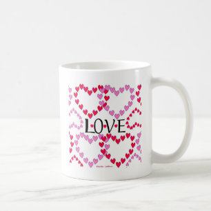 Tiny Hearts Pink Red LOVE Coffee Mug