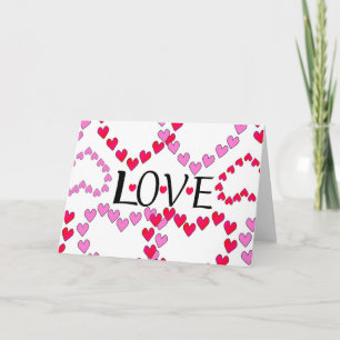 Tiny Hearts Pink Red LOVE Holiday Card