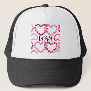 Tiny Hearts Pink Red LOVE Trucker Hat