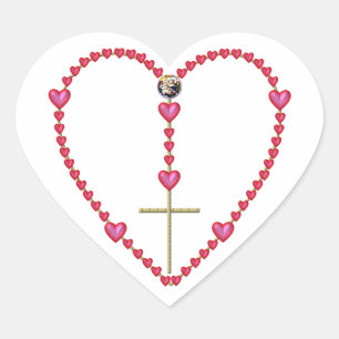 Tiny hearts Rosary Heart Sticker